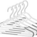 Whitmor Slim Sure-Grip Hangers with Swivel Hook (Set of 5), White, 17.13x 8.07 inch