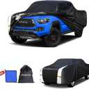 Car Cover Waterproof All Weather, Truck Cover Universal Fit Toyota Tacoma/Tundra, Ford F Series, Chevy Silverado/Colorado, GMC Sierra, Dodge Ram, Nissan Frontier etc, See Chart(Length 211"-220").