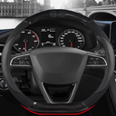 Carbon Fiber Leather Car Steering Wheel Covers 38cm for SEAT for Tarraco for Toledo for Arona for Leon Accessories Wheel Cover