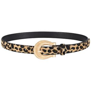 XZQTIVE Crocodile Belts for Women Synthetic Leather with Gold Buckle Ladies Waist Belts for Jeans Pant Dress Casual Wear (Brown)