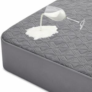 Waterproof Mattress Protector King Size, Soft Breathable Mattress Pad with Deep Pocket 8"-21", Noiseless 3D Air Fabric Cooling Mattress Cover for Bed, Machine Washable, Grey