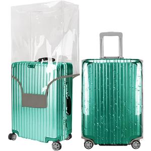 24 Inch Full Clear PVC Luggage Cover, 0.4mm Thick Heavy-Duty Waterproof, Dustproof, Anti-Scratch Suitcase Cover, Luggage Covers for Suitcase TSA Approved, Fits 23"-25" Wheeled Luggage