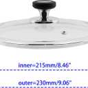 Woogim Cookware 4mm Tempered Glass Lid, Pan Lid 9 Inch with Silicone Handle,Vented Design for Steam Control,Oven & Dishwasher Safe up to 480,Universal Glass Covers for Frying Pan Wok Pot Skillet