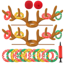 Christmas Games Decorations, Inflatable Reindeer Antler Ring Toss Game, Stocking Stuffers for Men Women Kids Teens Adults, Christmas Party Games Fun Xmas Gifts Carnival Holiday Family