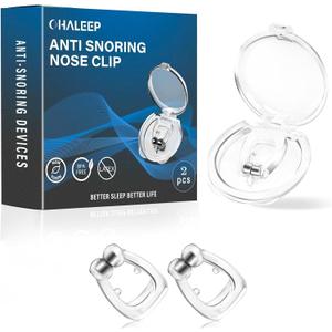 Anti Snoring Devices, Snore Stopper with Adjustable Magnet, Silicone Nose Clip Stop Snoring, Effective to Relieve Snoring, Snoring Solution for Comfortable and Quieter Sleep, Clear, M