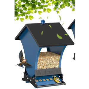 Wildpark Squirrel Proof Bird Feeders for Outdoors, 5LB Metal Hanging Feeders, Large Wild Feeders for Cardinals, Chickadees, Durable Backyard Feeders -One in Blue