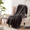 Westinghouse Heated Blanket Throw, Electric Throw with 6 Heating Levels, 2-10 Hours Time Settings, Overheat Protection, Machine Washable, Flannel (Throw, 50x60 Inches, Charcoal)