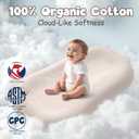 Extra Large Baby Support Cushion for Newborn & Infant, Pure Cotton Infant Cushion with Thick Support Filling & Removable Envelope Cover, for Supervised Play, Daily Care & Baby Shower Gifts