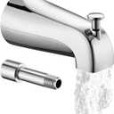 All Metal Bathtub Spout with Diverter, 5.3 Inch Tub Spout, Fits 1/2" Copper Slip-On and 1/2" or 3/4" IPS Threaded Pipes, Easy Lift to Switch, Leak-Free, Easy DIY Installation, Chrome