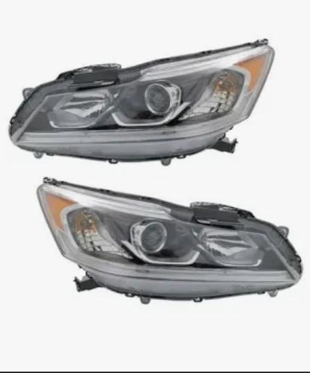 TODO For Accord Headlights Assembly 2016 2017 Pair Driver and Passenger Side | Sedan | Halogen | w/LED Daytime Running Lights | EX/EX-L/Sport | 33100-T2A-A81+33150-T2A-A81 | HO2502169 + HO2503169