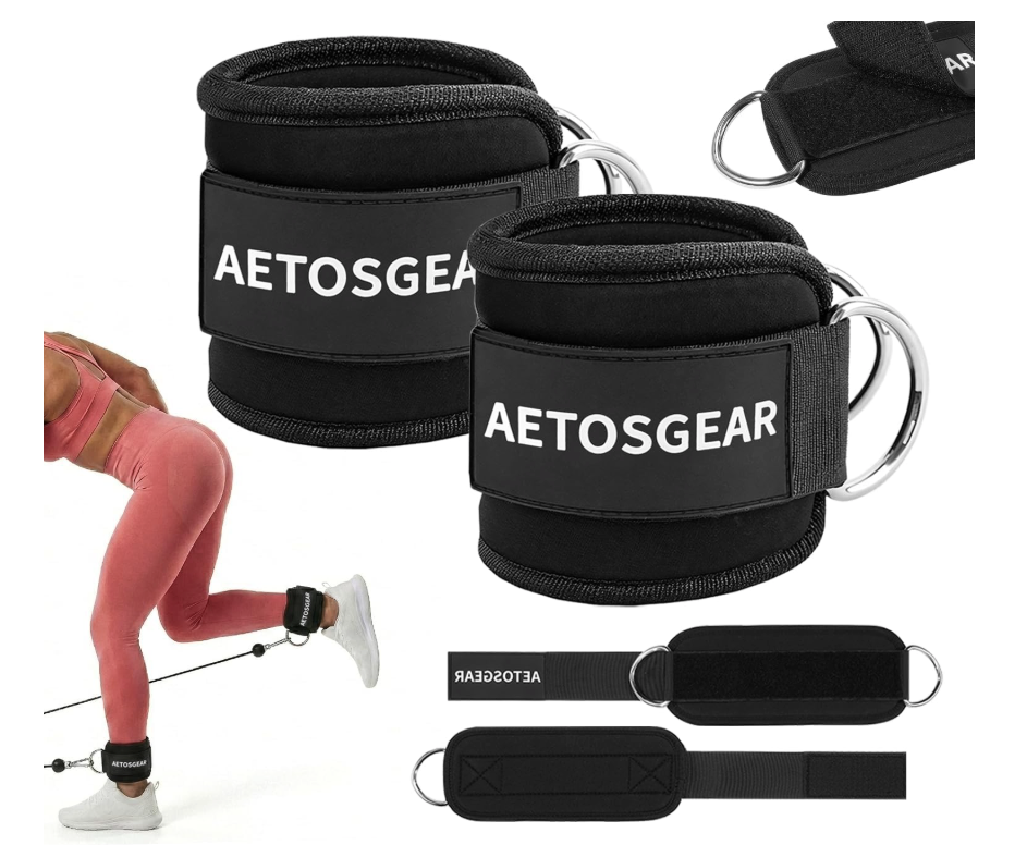 Ankle Straps For Cable Machines Women,Kickback Ankle Strap,Ankle Cuff Cable Attachment,Gym Glutes Workout Strap,Leg Extension Straps,One Size Fit All Premium Padded Cuffs Super Comfort Fitness