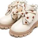 Komfyea Boys And Girls Lace Up Zipper Outdoor Ankle Boots(Toddler/Little Kids) (White31)