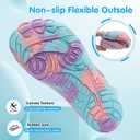 XIHALOOK Water Shoes for Kids Boys Girls Wide Toe Barefoot Quick Dry for Beach Swim Pool Surf Aqua Sports (12.5 Little Kid, Purple Blue Pink)