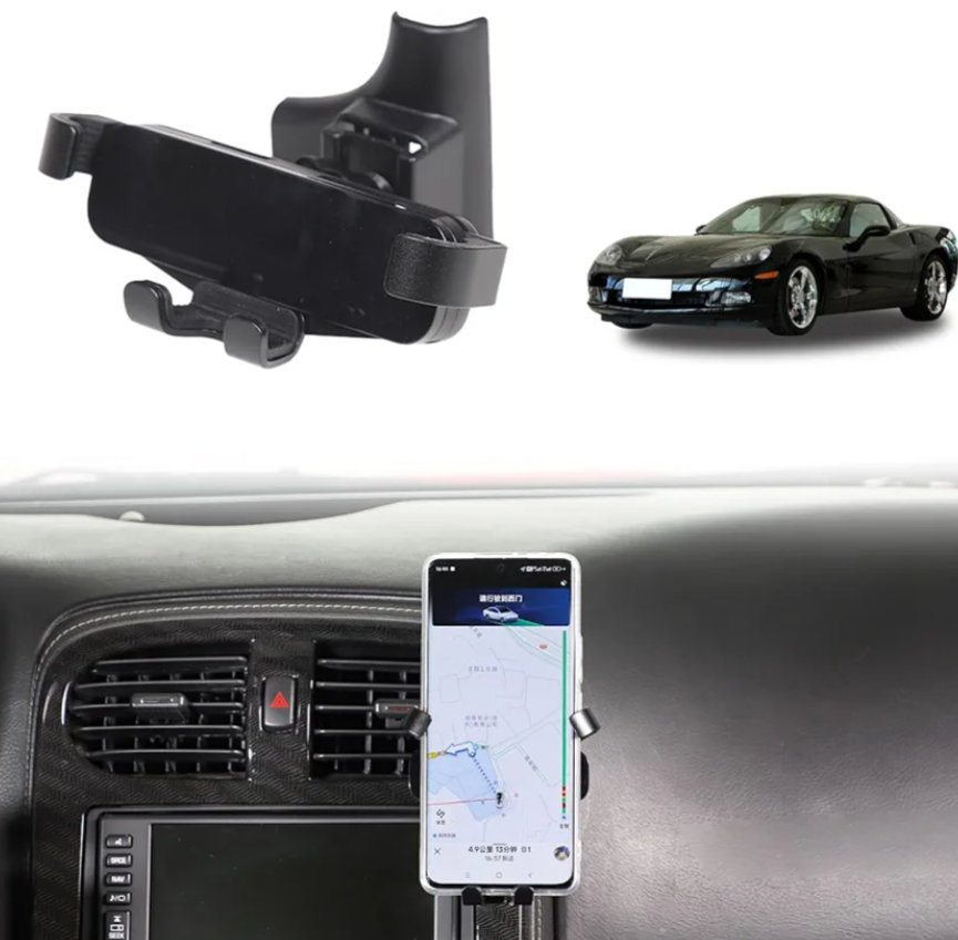 JONKOKO Alumium Alloy Phone Mount for Car Vent for Chevrolet Corvette C6 2005-2013 Car Central Control Car Phone Mount,Auto Mobile Phone Holder Fit for Smartphone, iPhone (Style B)
