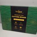 BEEFURNI Teak Wood Cutting Board with Juice Groove Hand Grip, Durable Wooden Cutting Boards for Kitchen, Butcher Block, Charcuterie Board, Christmas Gifts (Edge Grain Juice Groove, Medium)