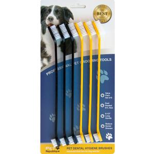 Pet Republique Dog Toothbrush Set of 6 – Dual Headed Dental Hygiene Brushes for Small to Large Dogs, Cats, and Most Pets