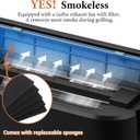 Indoor Grill, CUSIMAX Electric Smokeless Grill & Griddle, Black, 1500W