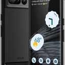 JETech Slim Fit Case for Google Pixel 7 Pro, Thin Phone Cover Matte Finish with Shock-Absorption and Carbon Fiber Design (Black)