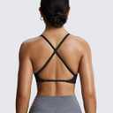 Aoxjox Women's Workout Sports Bras Fitness Metamorph Sienna Twist Bra Yoga Crop Tank (Black, M)