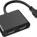 2 in 1 USB to HDMI Adapter, Dual Ports Converter, Splitter Extended Display, 1080P@30Hz USB 3.0 to HDMI Adapter Support PC, TV/HDTV, Laptop to Monitor, Projector, Windows XP 7/8/ 10