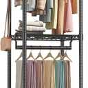 NEWBULIG 23'' Heavy Duty Garment Rack with Wheel, 3-Tier Clothing Rack