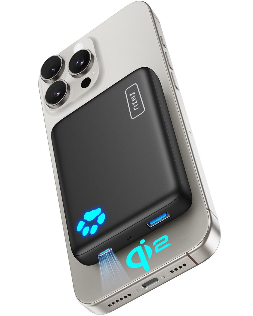 INIU for Magsafe Portable Charger, Slim Qi2 10000mAh 30W Magnetic Power Bank, USB C in&Out Wireless Battery Pack Phone Charger, Only for iPhone 16/16 Plus/16 Pro/16 Pro Max, iPhone 15/14/13/12 Series