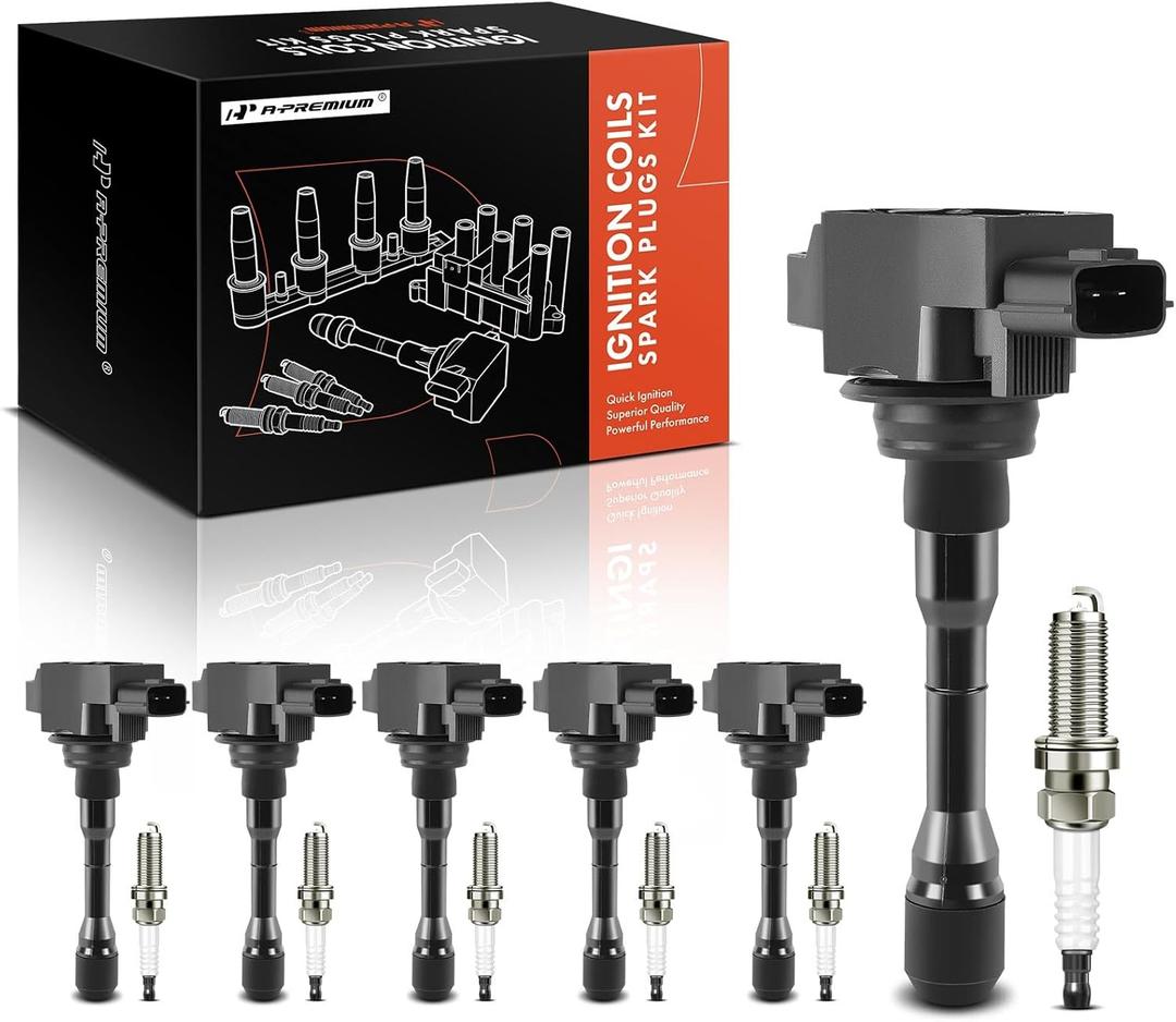 A-Premium Set of 12 Ignition Coil Pack and Iridium Spark Plugs Compatible with Infiniti Q50 2016-2023 3.0L, Q60 2017-2022 3.0L & Nissan Z 2023 3.0L