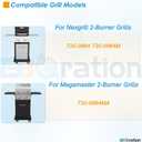 Replacement Parts Kit for Nexgrill 2-Burner 720-0864 720-0864M, Grill Parts Kit for Megamaster 720-0864MA, Grill Grate Kit for Nexgrill Replacement Parts