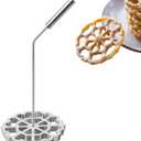 Bunuelos Mold with Handle,Rosette Timbale Iron Set Aluminum Waffle Molds with Handle,Funnel Cake Ring,Molde Para Buuelos De Viento Maker Mexicanos,Rosette Cookie Cutter Tool