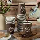 LITOPAK 400 Pack 8 oz Paper Cups, Brown Disposable Hot Coffee Cups for Party, Picnic, Travel, and Events