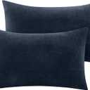 BEDELITE Flannel Pillowcases Standard Set of 2, Super Soft Fleece Pillow Case Cover with Zipper for Bedroom, Sofa, Couch,Luxury Cozy Fuzzy Velvet Pillow Shams for All Seasons(20x26 Inches, Navy)