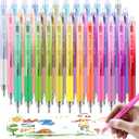 miikoul 36 Colors Erasable Gel Pens, 0.7mm Fine Point Retractable Colored Pens Make Mistakes Disappear Smooth Writing Erasable Pens Multicolor Inks for Drawing Writing Coloring Office School Supplies