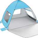 TOBTOS UPF 50+ Pop Up Beach Tent, Easy Set Up Beach Umbrella, Sun Shelter for 2-3 People UV Protection Portable Sunshade, Baby Canopy Cabana, Lightweight with Carry Bag
