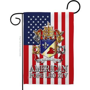 American Garden Flag Memorabilia Decor Religious Yard Sign Picture Print Habemus Papam Decorations American Papal Poster Vatican Canvas Roman Tapestry Catholic Gifts Made in USA
