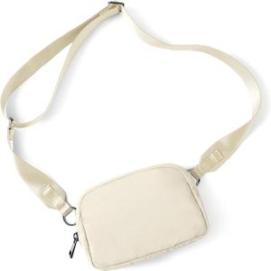 ODODOS Crossbody Bag with Adjustable Strap Small Shoulder Pouch for Workout Running Traveling Hiking (Ivory)