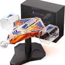 Kollea Galaxy Blue Spaceship Whiskey Decanter Sets for Men, Spacecraft Limited Edition, 2 Funny Shot Glasses, Gift Ideas, Cool Liquor Dispenser for Home Bar, Christmas Birthday Gifts for Men Dad Him