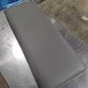 Upholstered Bench, 38" L x 15" W x 19" H, Gray Leather