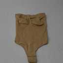 Strapless Shapewear Bodysuit for Women - Thong Bodysuit Tummy Control Tube Top Body Suits with Removable Strap (Beige, Large)