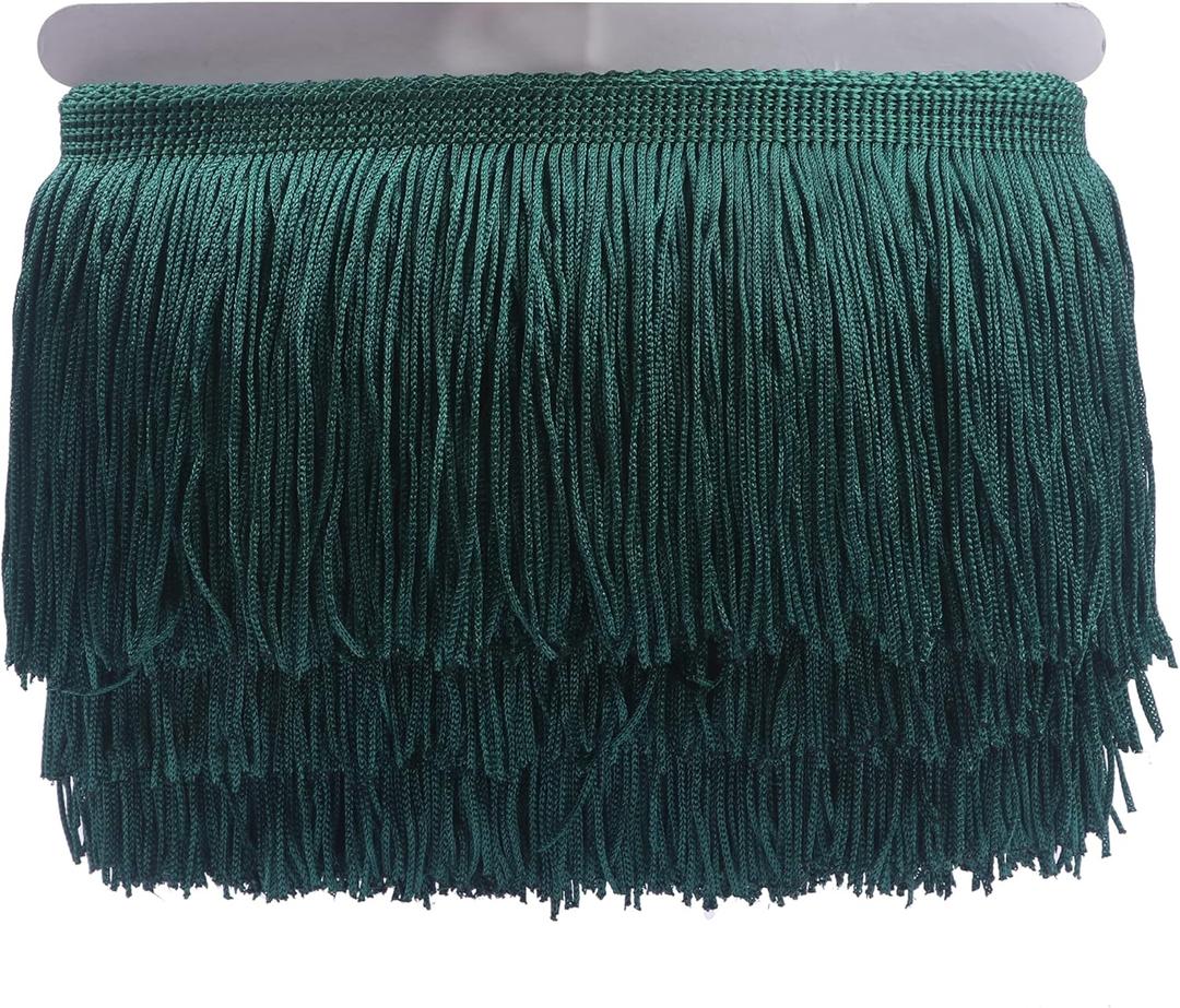 YYCRAFT 10 Yards 4 Inch Wide Tassel Curtain Fringe Trim by the Yard for DIY Sewing Crafts Clothing Curtains Decoration-Teal