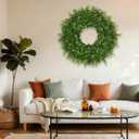 26 Inch Large Boxwoods Wreaths for Front Door Artificial Green Leaves Greenery Indoor Outdoor Wreath Home Decor Porch Window Wall Farmhouse Door Decorations Spring Summer Fall All Seasons