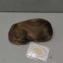 Ash Brown Short Bob Wavy Wigs with Bangs Curly Shoulder Length with Dark Roots Synthetic Heat Resistant Fiber Hair for Women Daily Party Cosplay Use