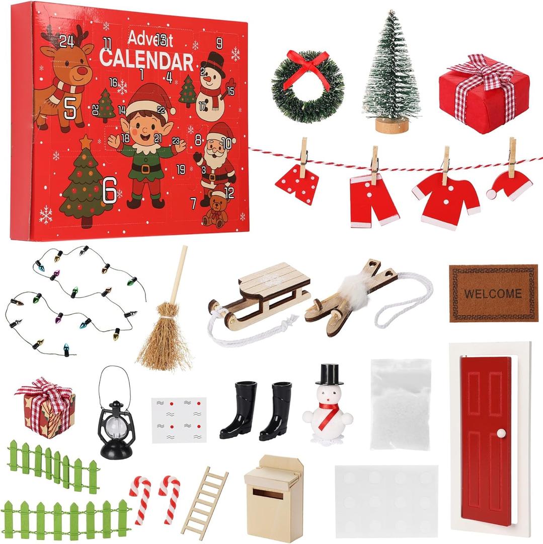 Advent Calendar 2025 Christmas Kit Activities Accessories Gifts Calendar Christmas Mini Toys for Doll Decor Than 24 Days (B)