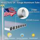 NQ 20FT Flag Pole in Ground for Outside House,14 Gauge Aluminum Flag Pole Kit with Eagle Topper and Flagpole Collar Base, Sectional Flagpole Outdoor with US Flag(Silver)