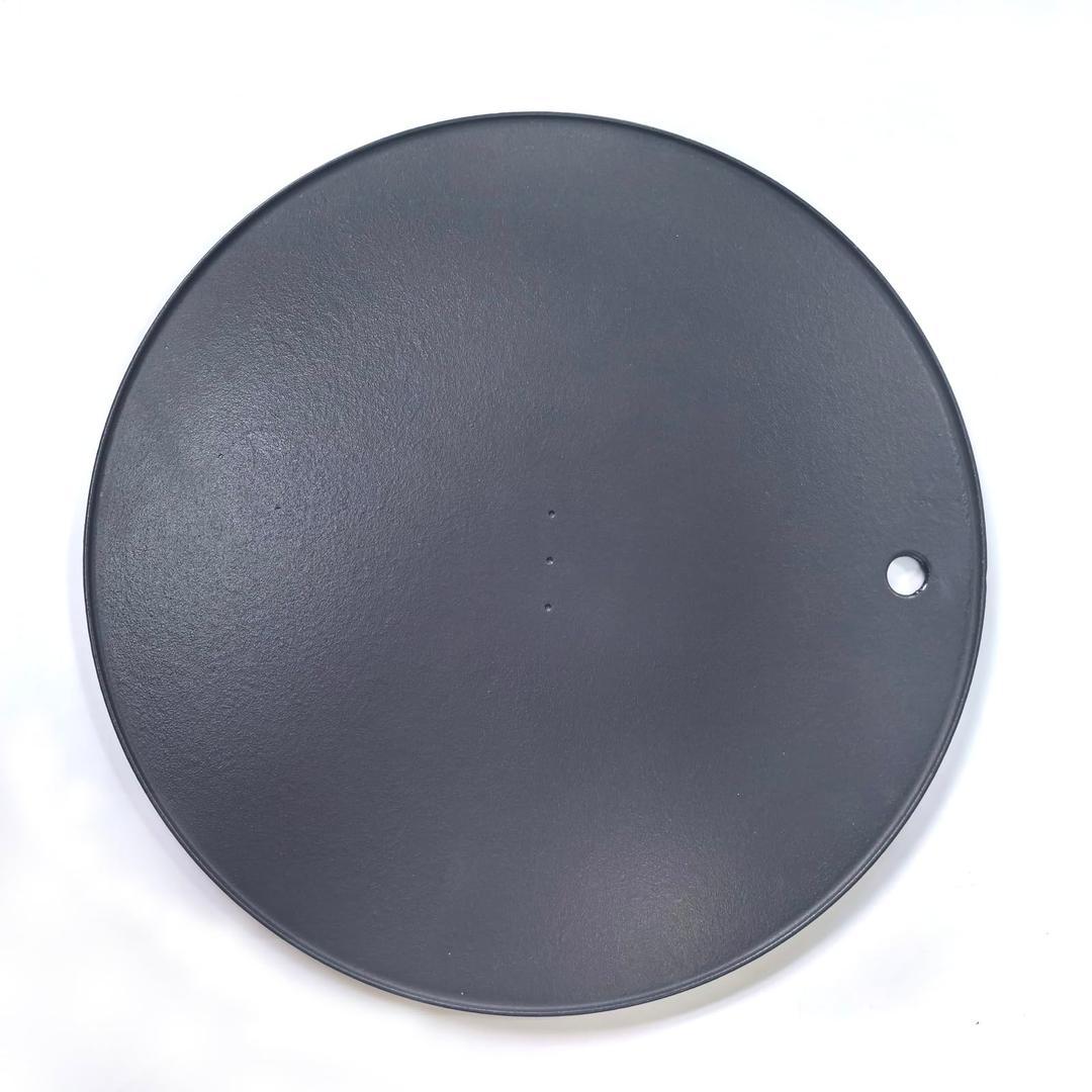XL Round Pizza Steel 16.9" - 3D Cast Creates Gorgeous Crusts, Enamelled Cast Iron Baking Stone For Oven, Round Griddle, Speed & Even Heating Baking Steel Griddle,
