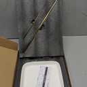 pickpiff Necklace Holder Stand with Ceramic Base: 12" Jewelry Tree Display Organizer for Necklaces, Bracelets, Rings, Earrings, Tall Gold Stand for Women, Aesthetic Room Dcor, Gold and White (6.7" base)