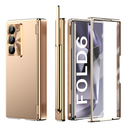 GOUHGKH for Galaxy Z Fold6 Case,with Buit-in Screen Protector, Rugged Hinge Protection, Camera len Cover, Full Body Protective Phone Case for Samsung Z Fold 6, Pink Gold