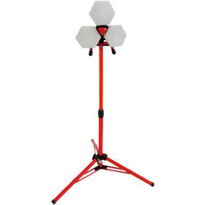 Red Rock 360 10000-5500 Lumen Industrial Grade LED, 3 Lamp Hexagon Work Light, Wet Location, 38 Tool-Free Steel Tripod, Garage, Workshop, Jobsite, Construction Site, Garage