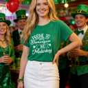 St Patricks Day Shirt Women Prone to Shenanigans and Malarkey Tshirts Shamrock Graphic Tee Tops (XX-Large, 02-green)