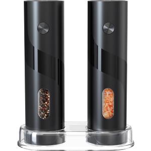CIRCLE JOY Electric Salt and Pepper Grinder Set Top-Refill Automatic Salt and Pepper Mill Grinder, Battery Operated Adjustable Coarseness, Easy Filling Upgraded Larger Capacity with Led Light