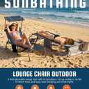 KingCamp Lounge Chair with face Hole & Canopy Shade, 400LBS Folding Portable Tanning Chair with face Hole, Adjustable 5-Position Foldable Beach Sun Tanning Chair for Outside Beach Patio Outdoor Pool